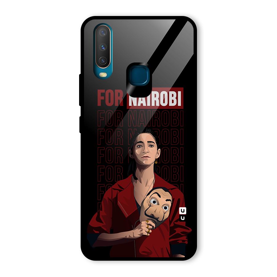 For Nairobi Money Heist Glass Back Case for Vivo Y17