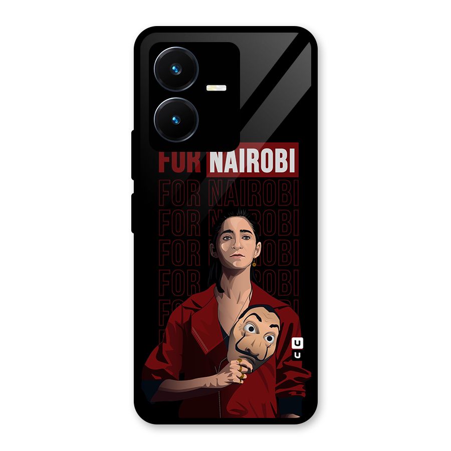 For Nairobi Money Heist Glass Back Case for Vivo Y22