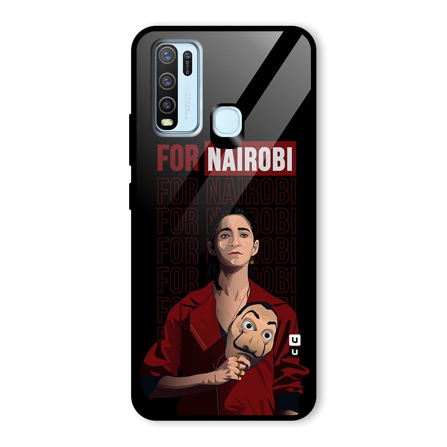 For Nairobi Money Heist Glass Back Case for Vivo Y30