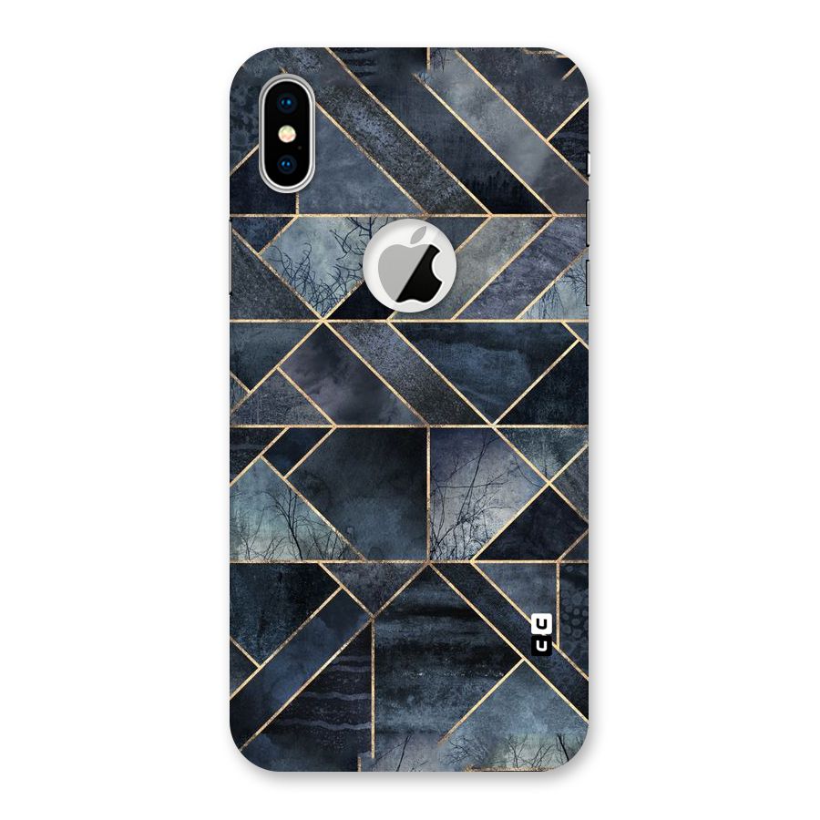 Forest Abstract Lines Back Case for iPhone X Logo Cut