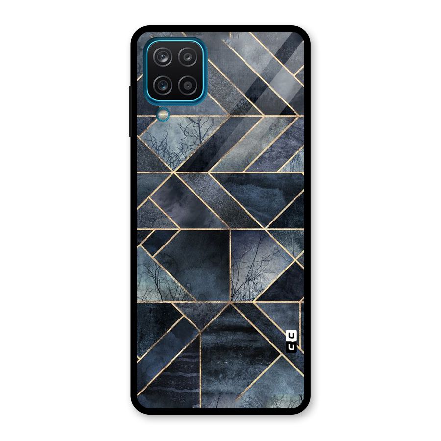 Forest Abstract Lines Glass Back Case for Galaxy A12