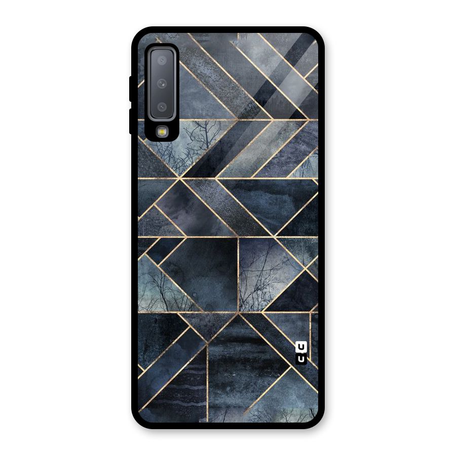 Forest Abstract Lines Glass Back Case for Galaxy A7 (2018)