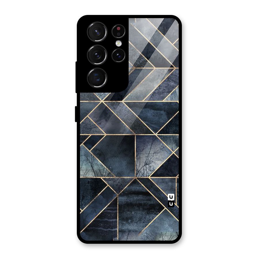 Forest Abstract Lines Glass Back Case for Galaxy S21 Ultra 5G