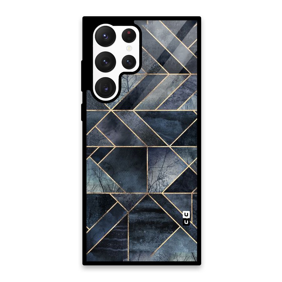 Forest Abstract Lines Glass Back Case for Galaxy S22 Ultra 5G