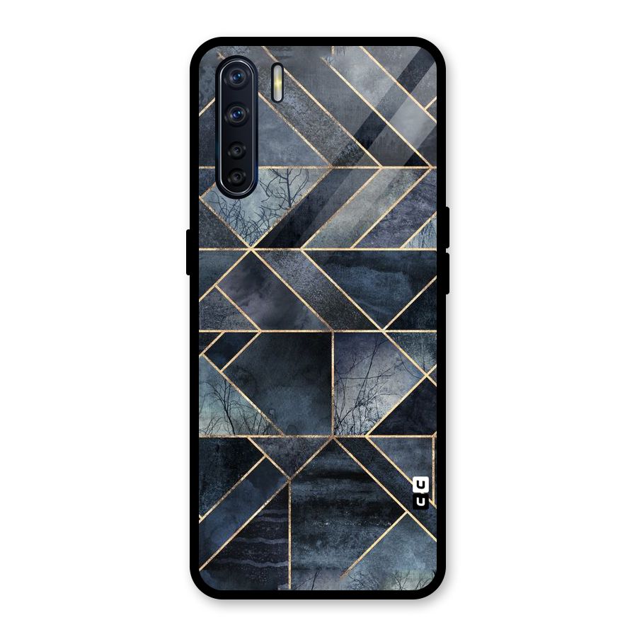 Forest Abstract Lines Glass Back Case for Oppo F15