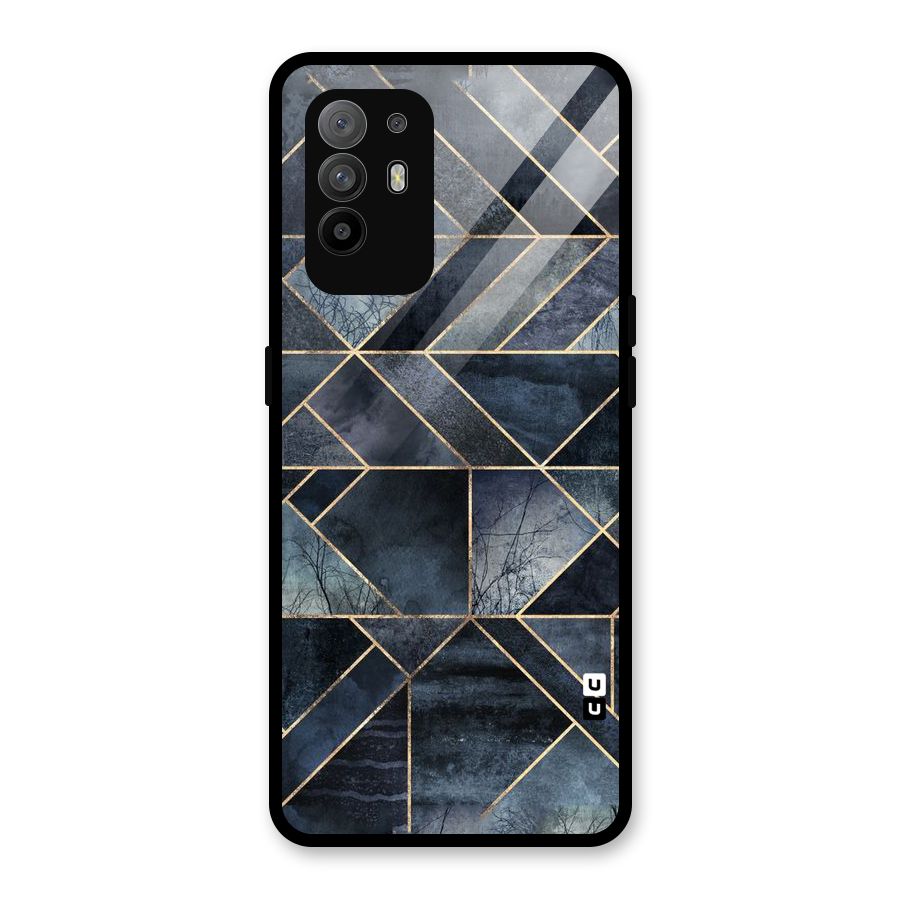 Forest Abstract Lines Glass Back Case for Oppo F19 Pro Plus 5G