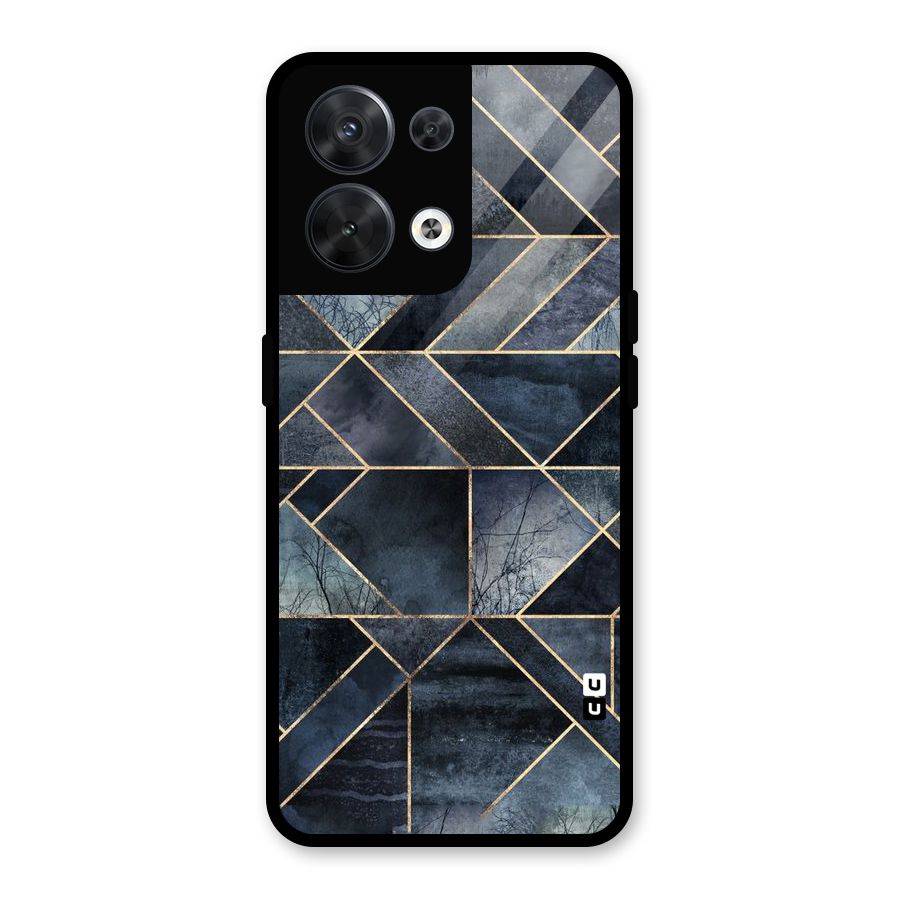 Forest Abstract Lines Glass Back Case for Oppo Reno8 5G