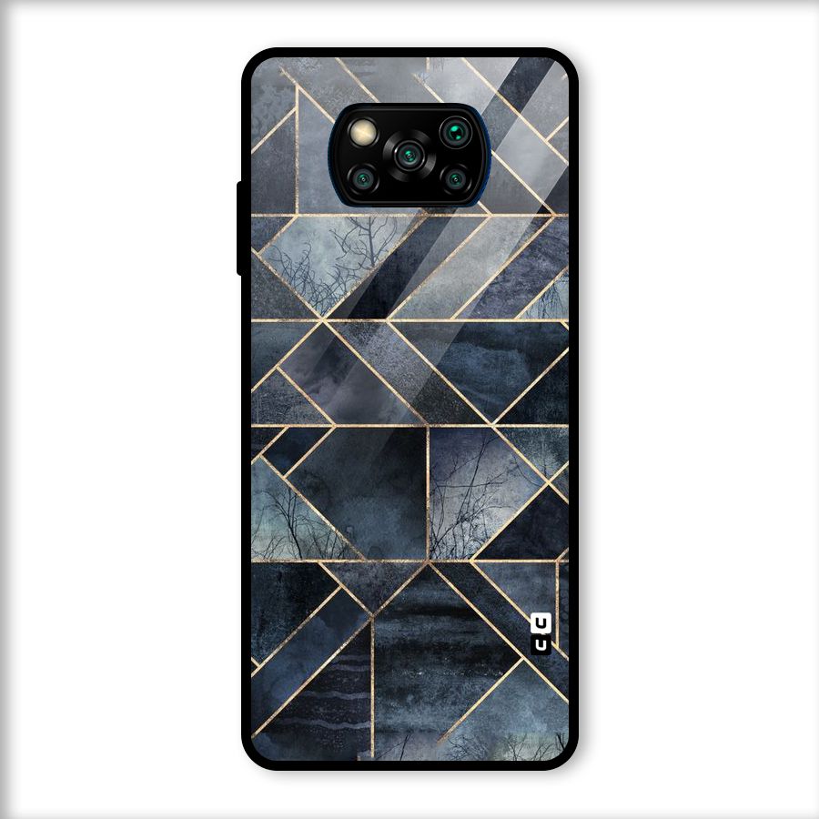 Forest Abstract Lines Glass Back Case for Poco X3