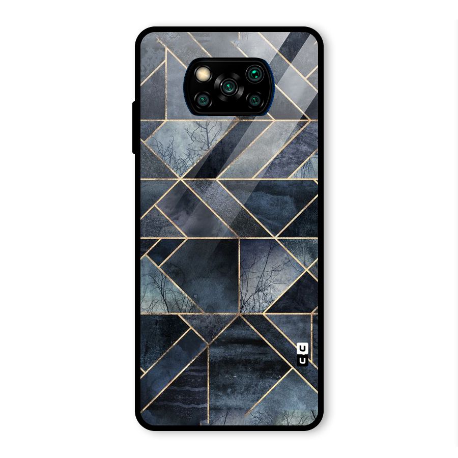 Forest Abstract Lines Glass Back Case for Poco X3 Pro