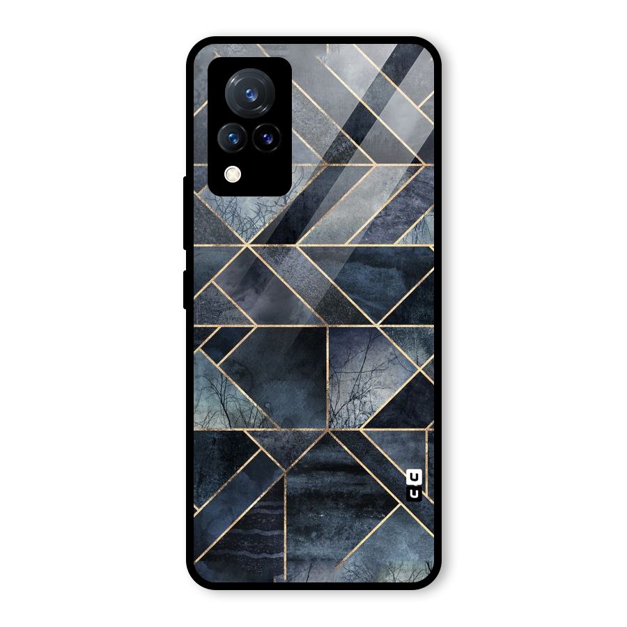 Forest Abstract Lines Glass Back Case for Vivo V21 5G
