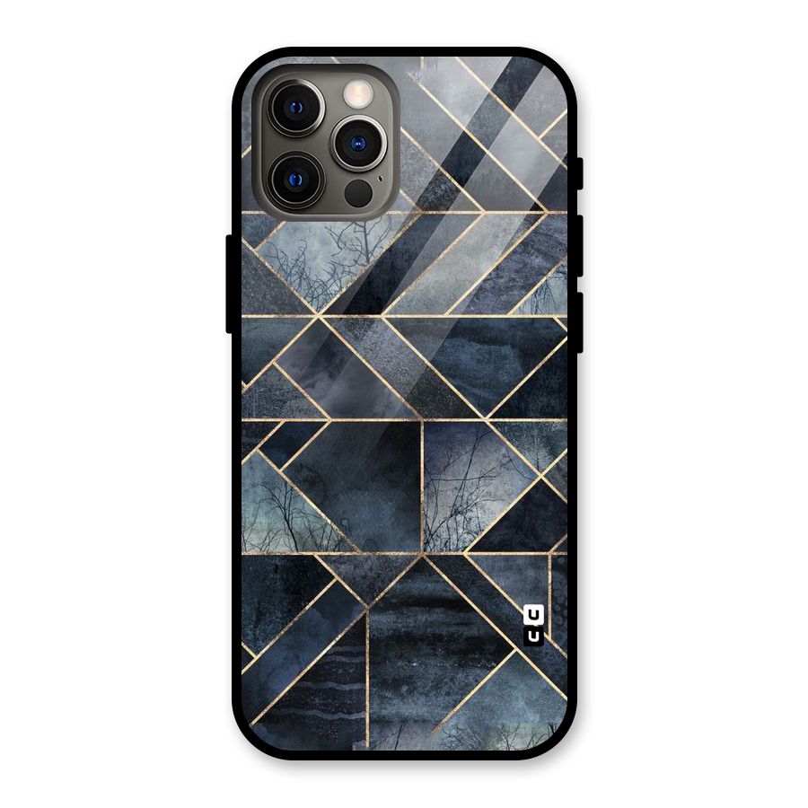 Forest Abstract Lines Glass Back Case for iPhone 12 Pro