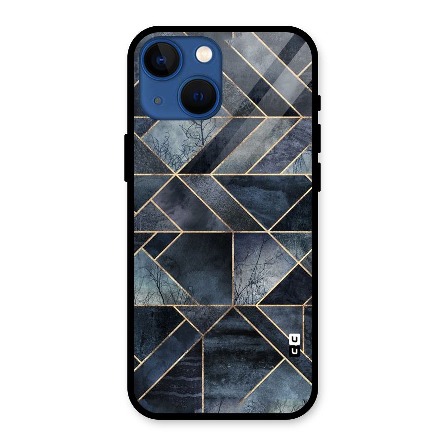 Forest Abstract Lines Glass Back Case for iPhone 13 Mini