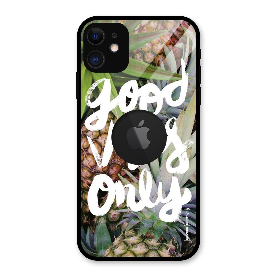 Forest Vibes Glass Back Case for iPhone 11 Logo Cut