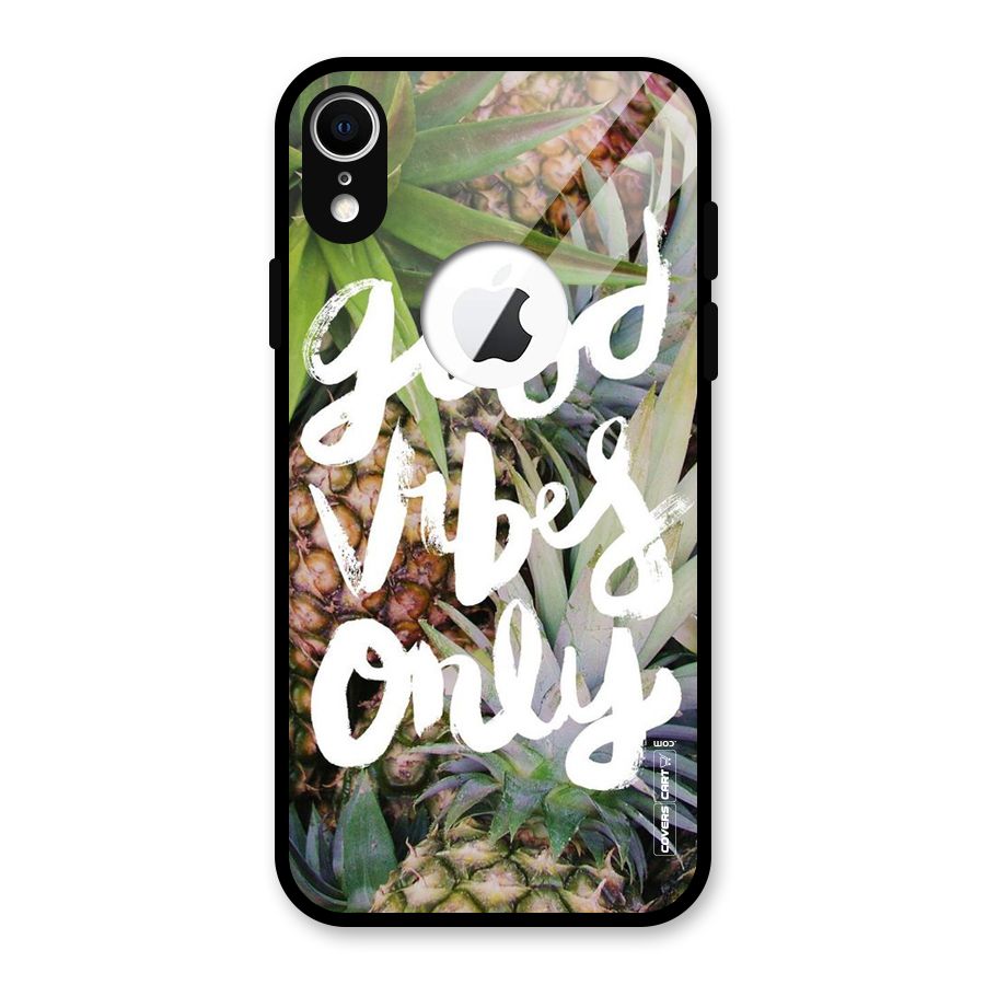 Forest Vibes Glass Back Case for iPhone XR Logo Cut