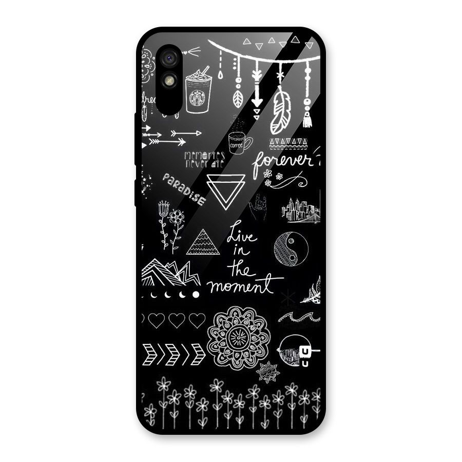 Forever Moment Glass Back Case for Redmi 9i
