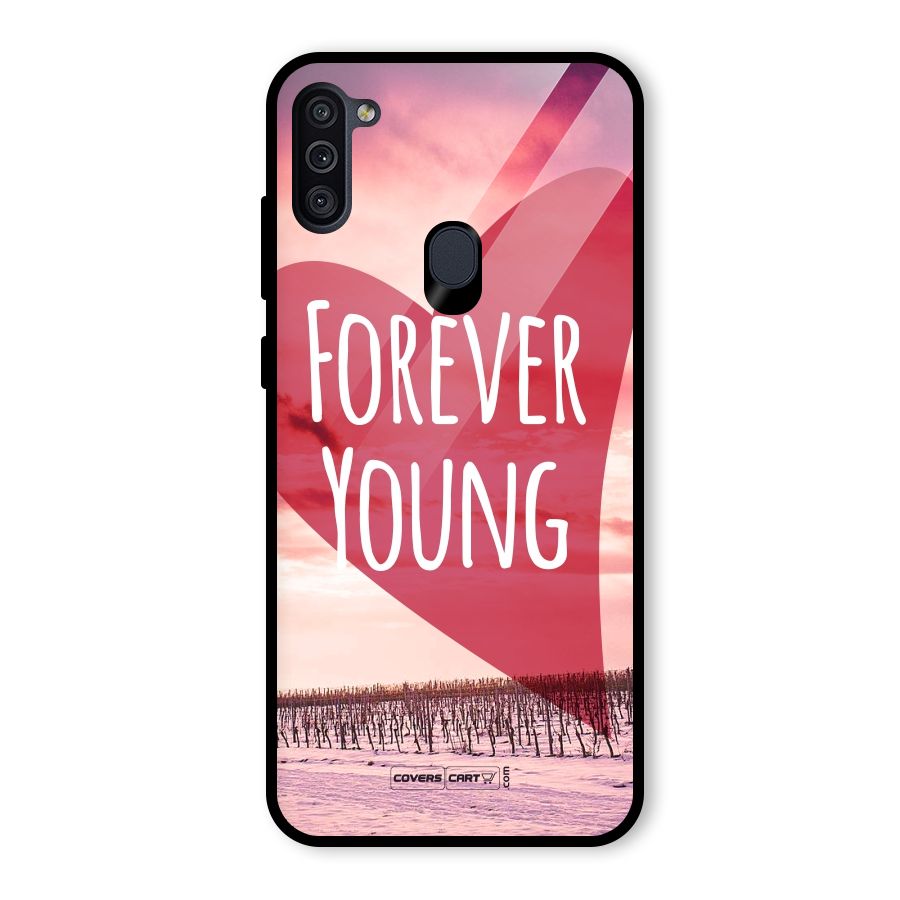 Forever Young Glass Back Case for Galaxy M11