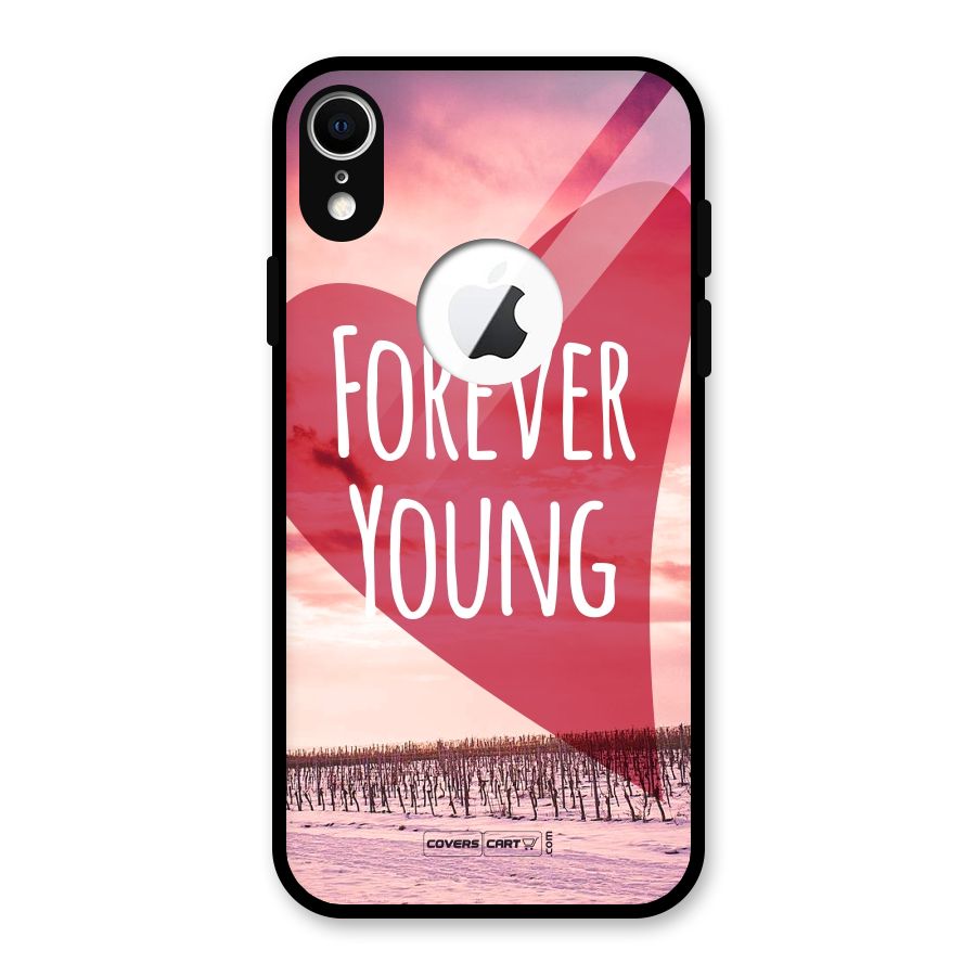 Forever Young Glass Back Case for iPhone XR Logo Cut