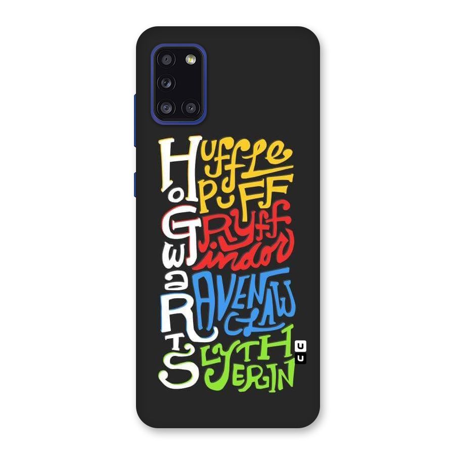 Four Colored Homes Back Case for Galaxy A31