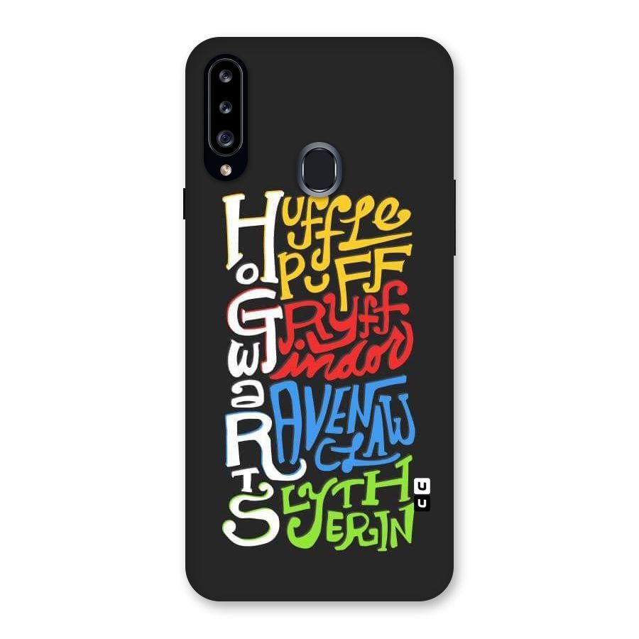 Four Colored Homes Back Case for Samsung Galaxy A20s