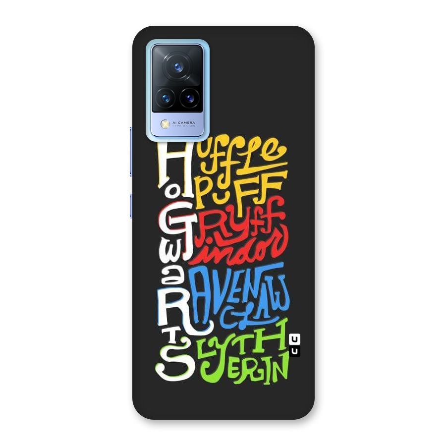 Four Colored Homes Back Case for Vivo V21 5G