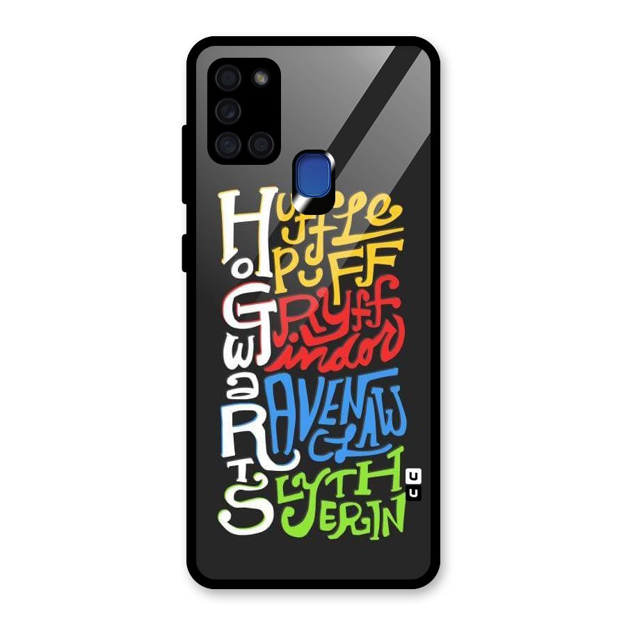 Four Colored Homes Glass Back Case for Galaxy A21s