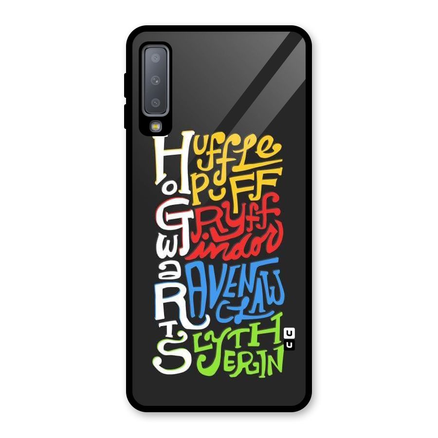Four Colored Homes Glass Back Case for Galaxy A7 (2018)