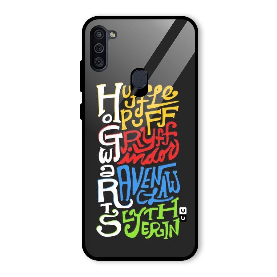 Four Colored Homes Glass Back Case for Galaxy M11