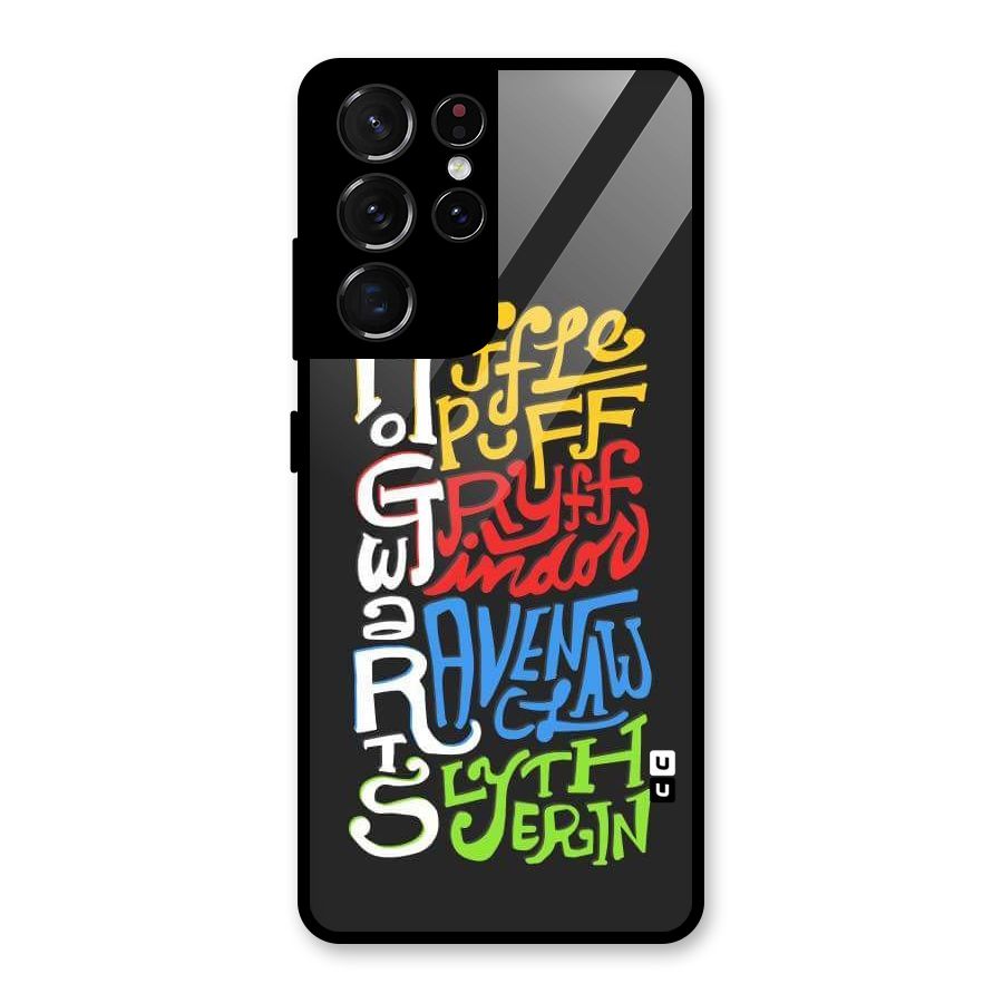 Four Colored Homes Glass Back Case for Galaxy S21 Ultra 5G