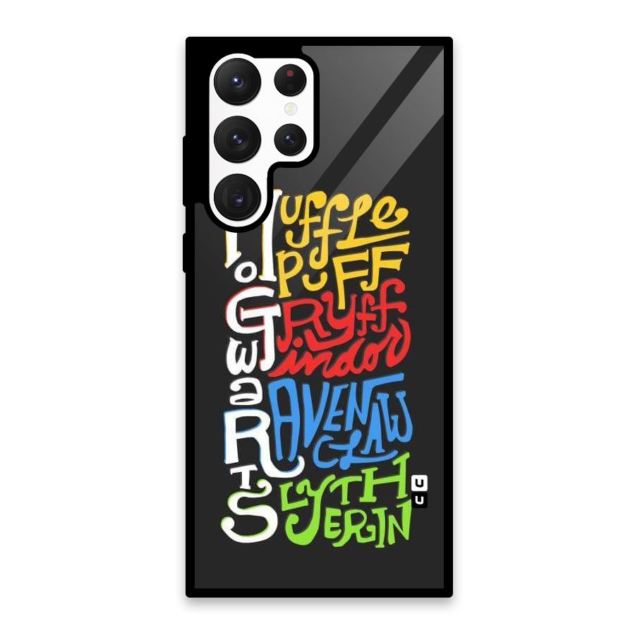 Four Colored Homes Glass Back Case for Galaxy S22 Ultra 5G