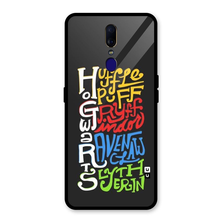 Four Colored Homes Glass Back Case for Oppo F11