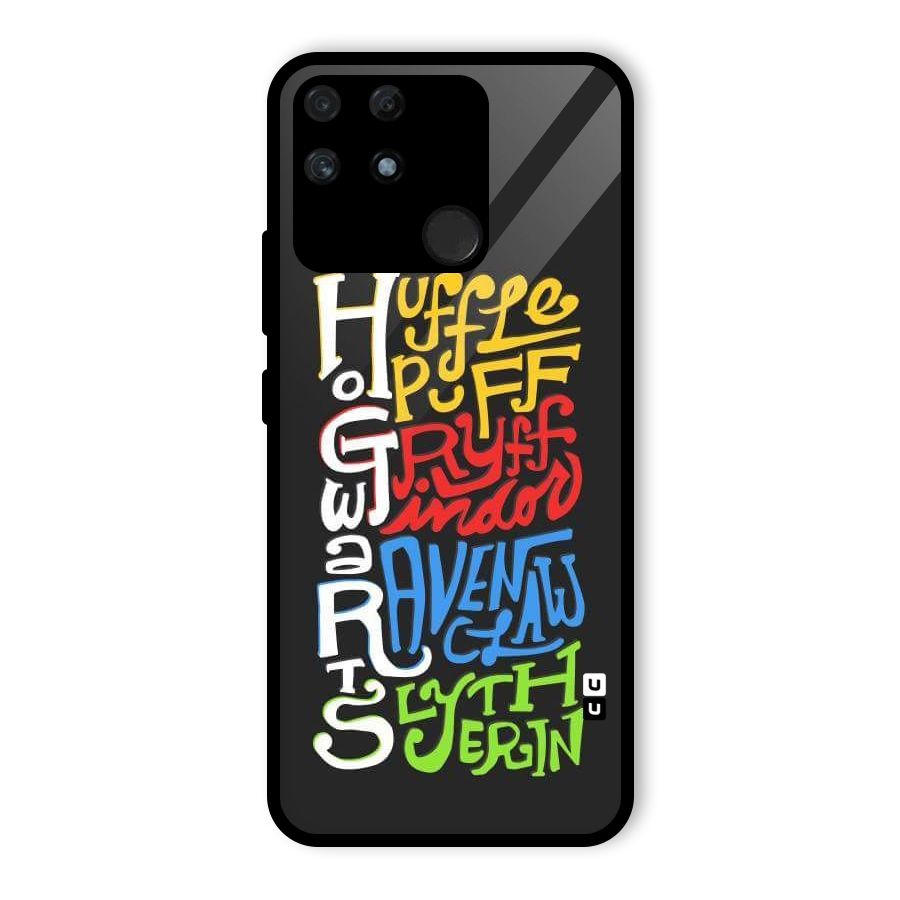 Four Colored Homes Glass Back Case for Realme Narzo 50A