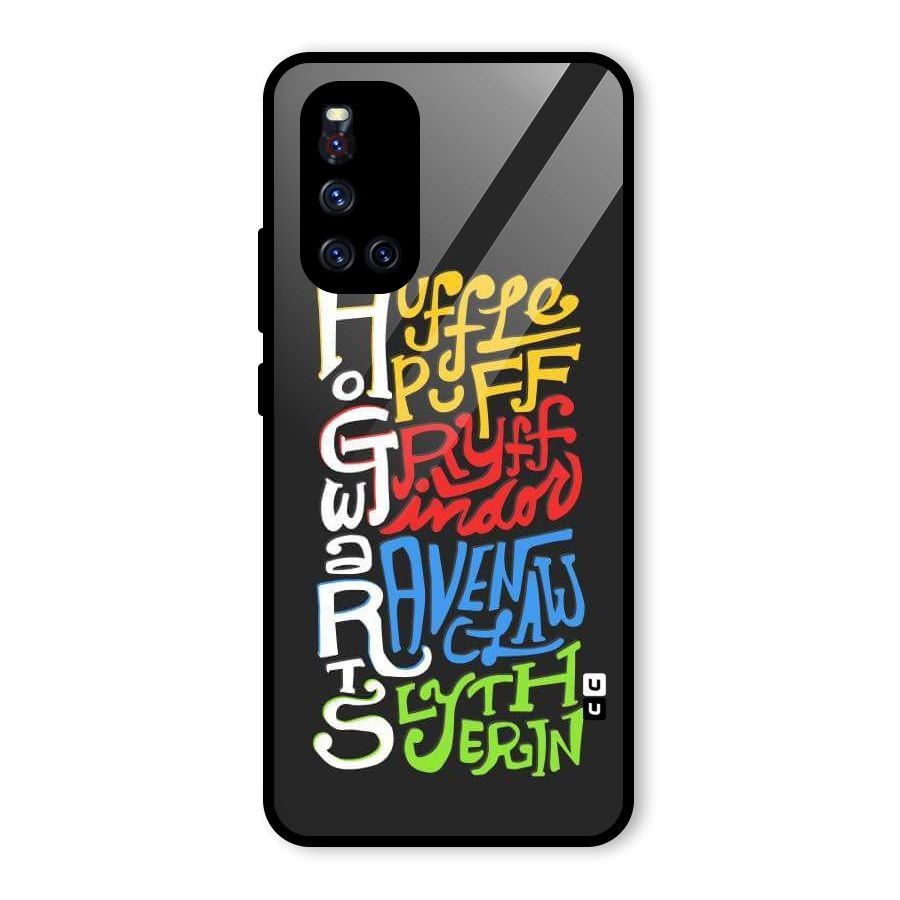 Four Colored Homes Glass Back Case for Vivo V19