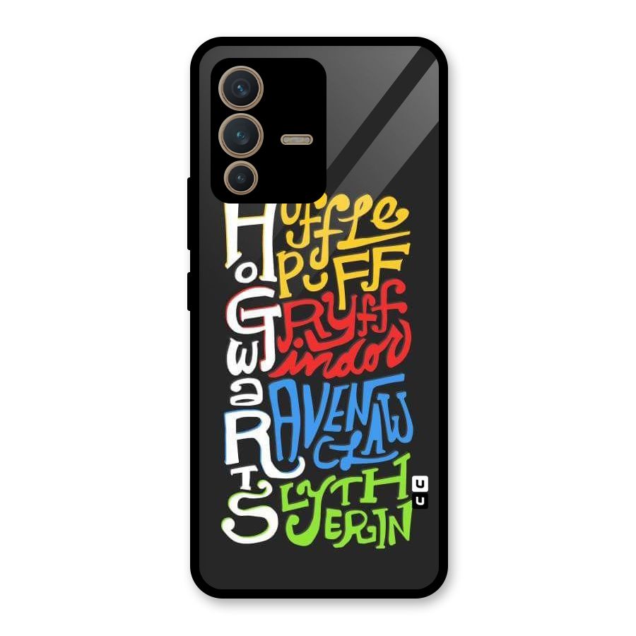 Four Colored Homes Glass Back Case for Vivo V23 5G