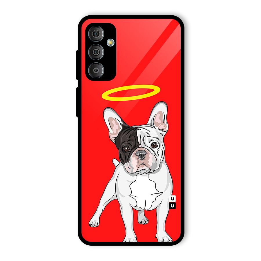 French Cute Angel Doggo Glass Back Case for Galaxy F23