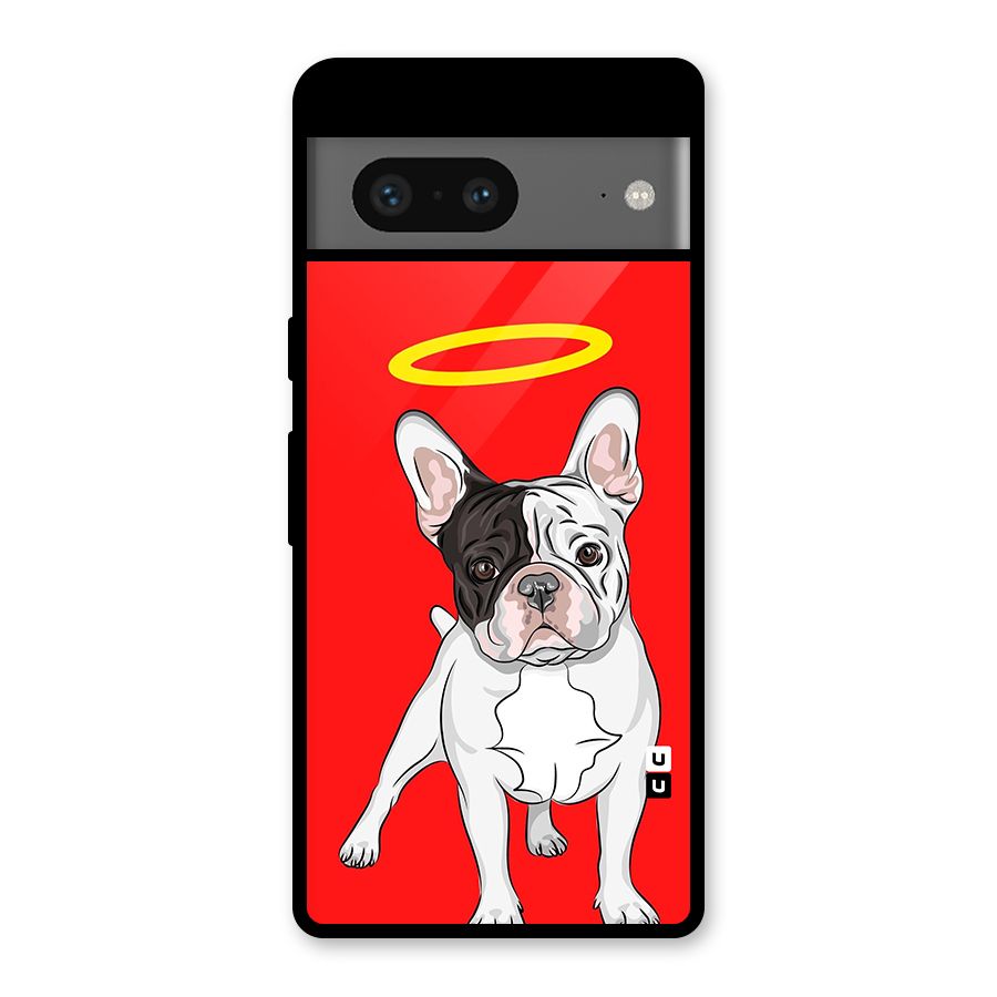 French Cute Angel Doggo Glass Back Case for Google Pixel 7