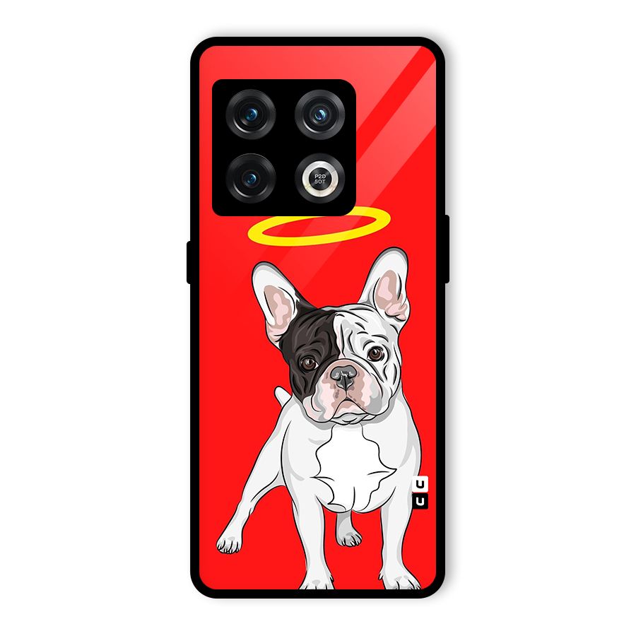 French Cute Angel Doggo Glass Back Case for OnePlus 10 Pro 5G