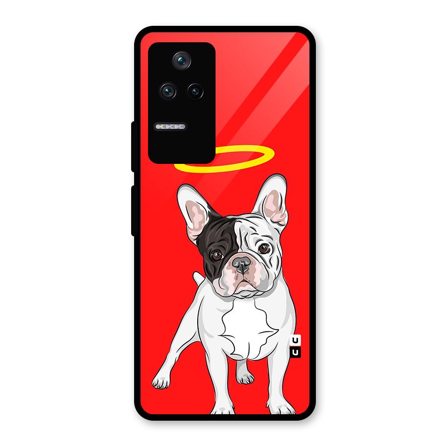 French Cute Angel Doggo Glass Back Case for Poco F4 5G