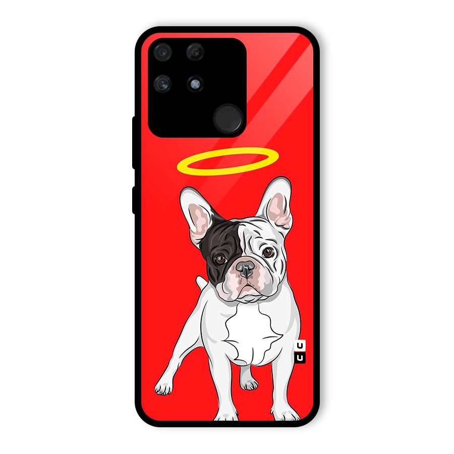French Cute Angel Doggo Glass Back Case for Realme Narzo 50A
