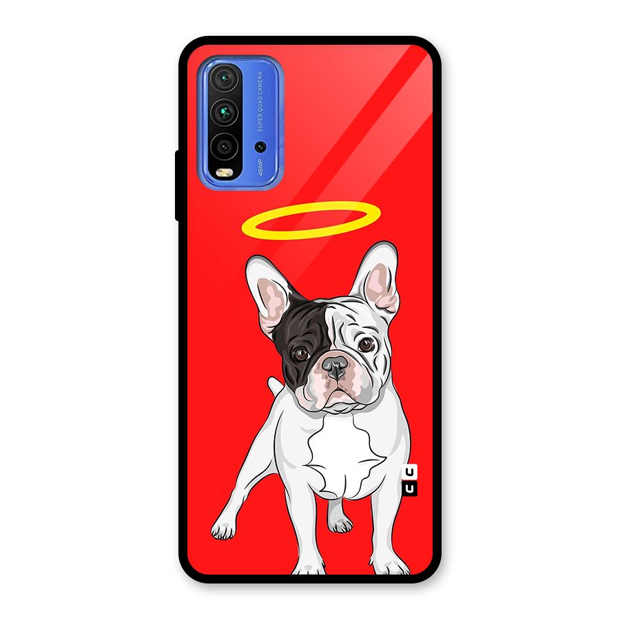 French Cute Angel Doggo Glass Back Case for Redmi 9 Power