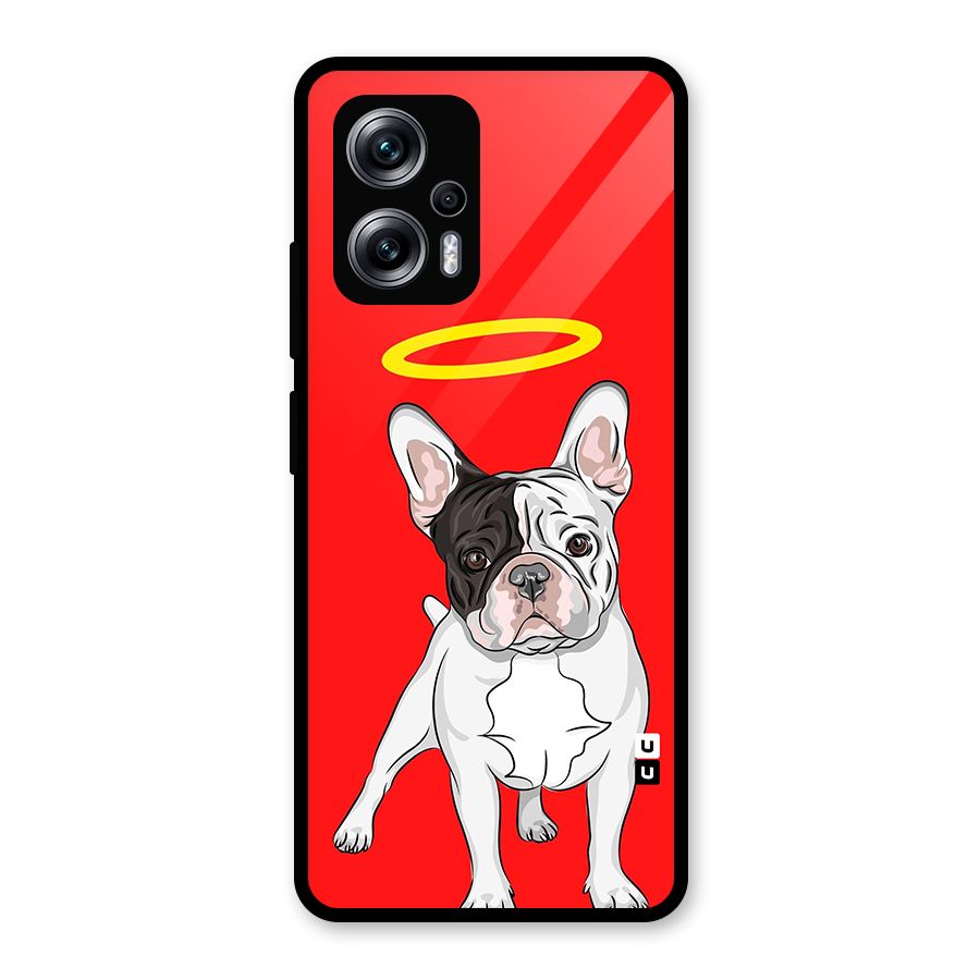 French Cute Angel Doggo Glass Back Case for Redmi K50i