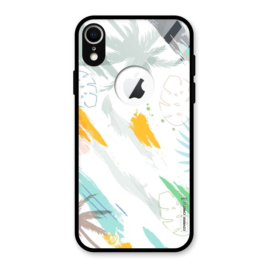 Fresh Colors Splash Glass Back Case for iPhone XR Logo Cut