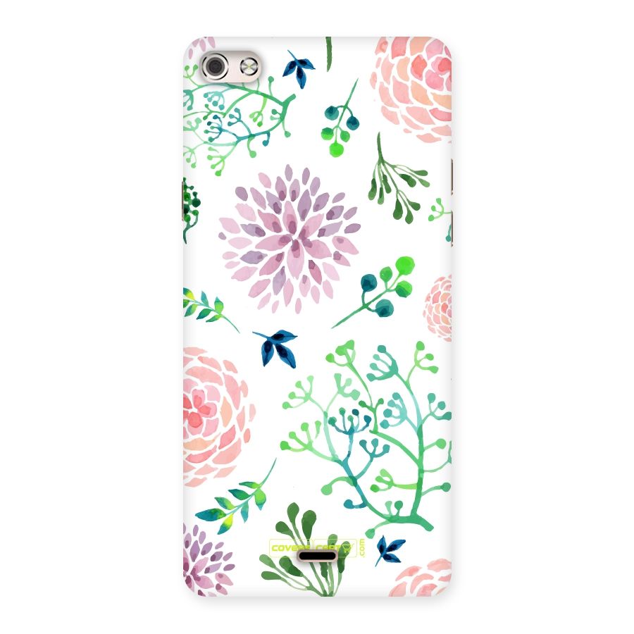 Fresh Floral Back Case for Micromax Canvas Silver 5