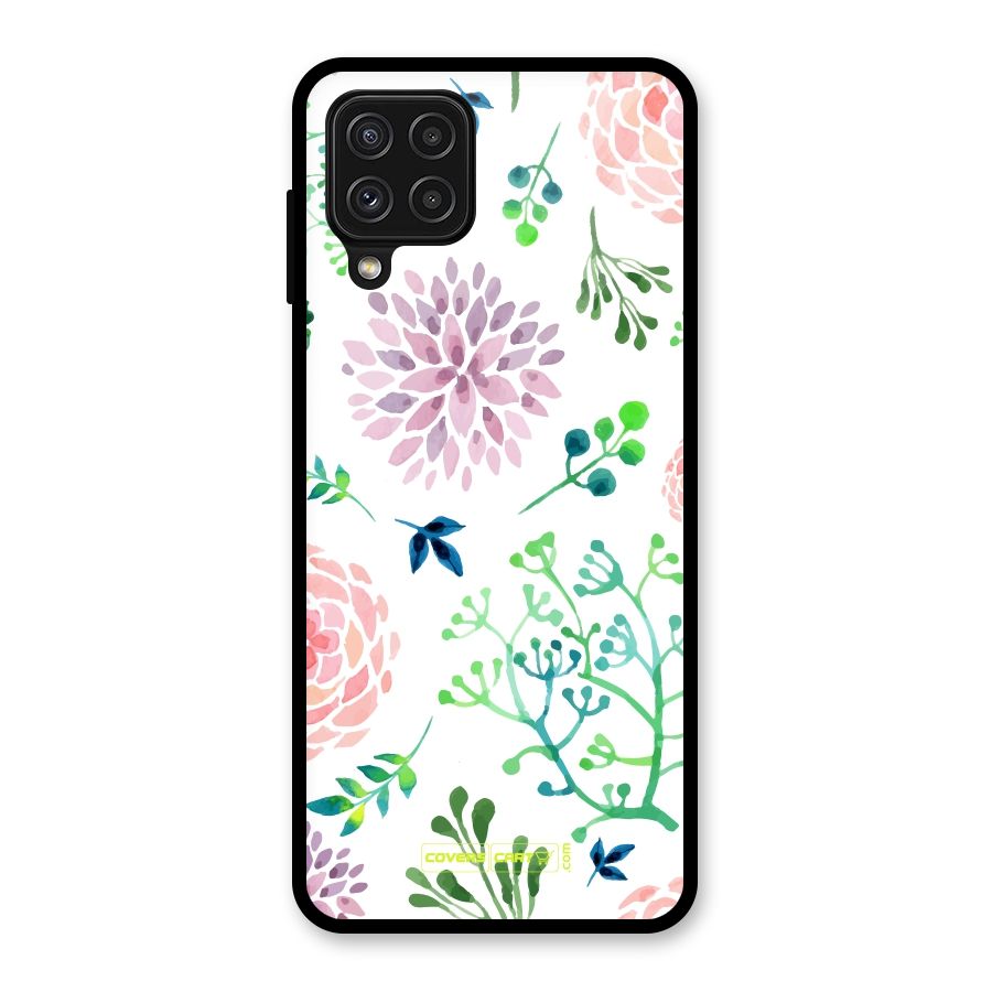 Fresh Floral Glass Back Case for Galaxy A22 4G
