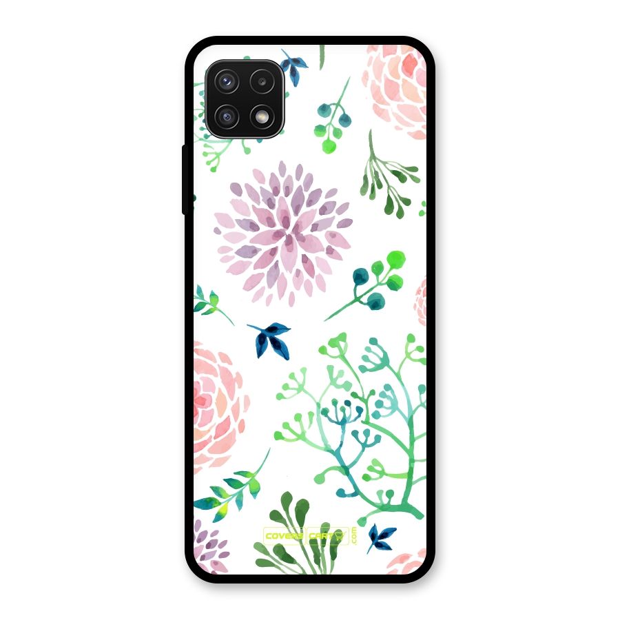 Fresh Floral Glass Back Case for Galaxy A22 5G