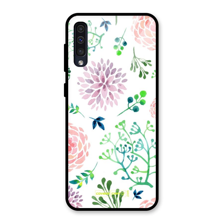Fresh Floral Glass Back Case for Galaxy A50
