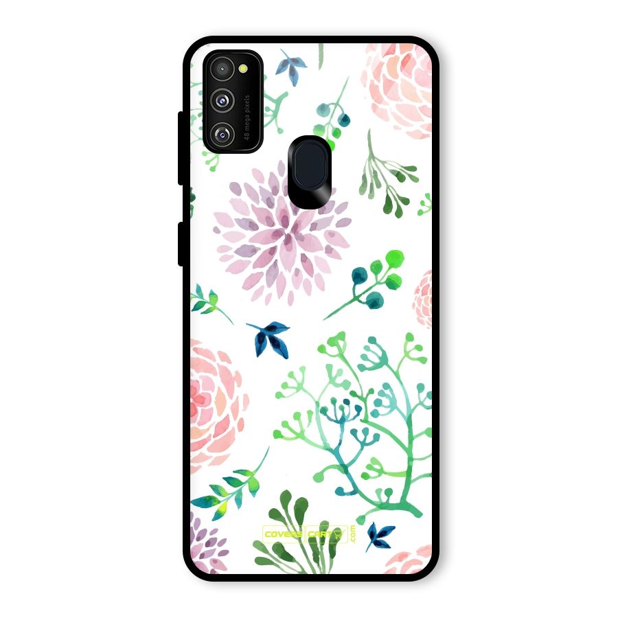 Fresh Floral Glass Back Case for Galaxy M30s