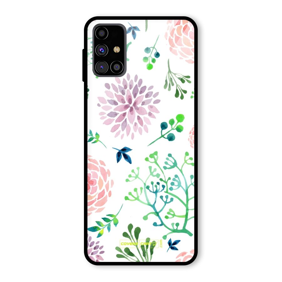 Fresh Floral Glass Back Case for Galaxy M31s