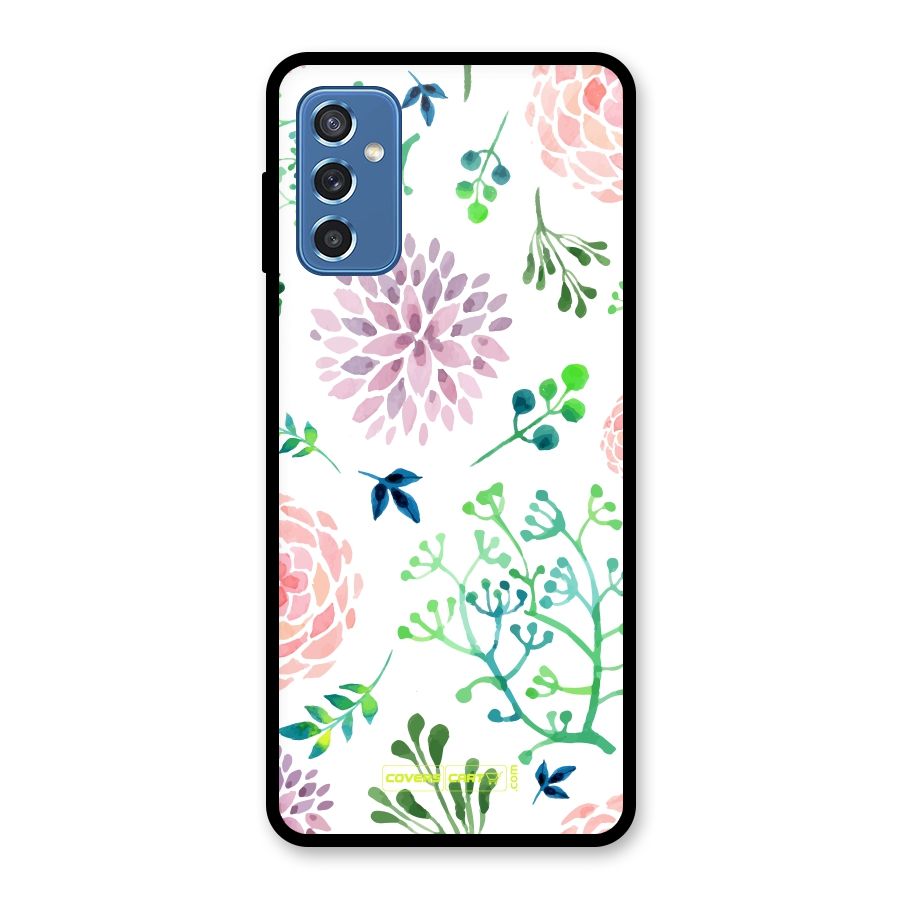 Fresh Floral Glass Back Case for Galaxy M52 5G