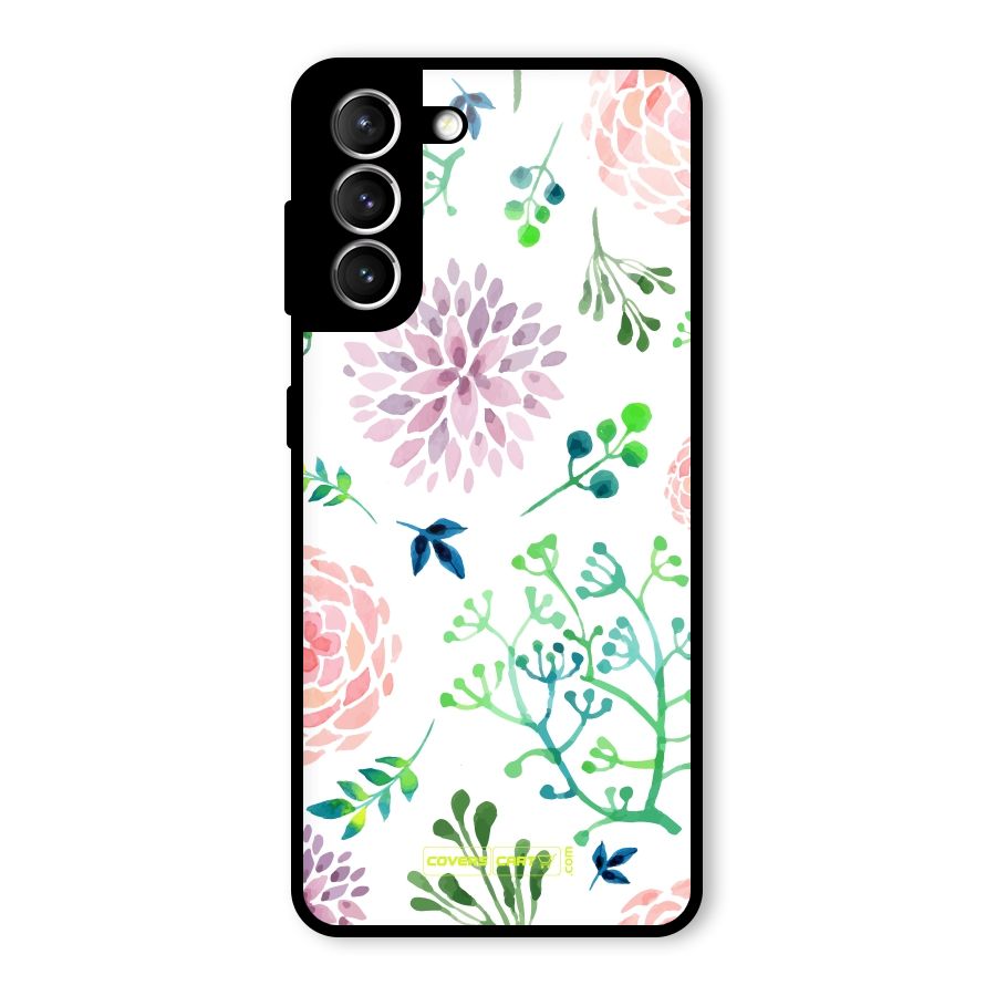 Fresh Floral Glass Back Case for Galaxy S21 5G