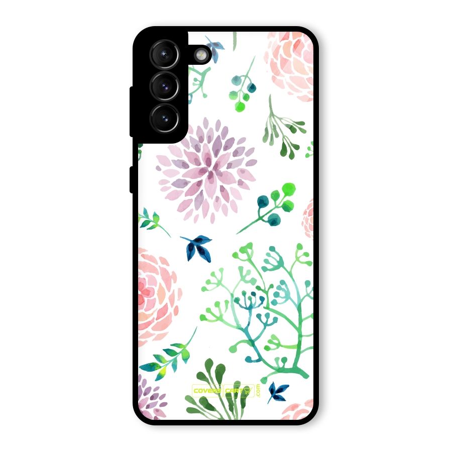 Fresh Floral Glass Back Case for Galaxy S21 Plus